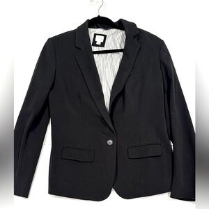 Size 12 A New Day Black Blazer/Suit Jacket, Pinstriped Lining & Black Buttons